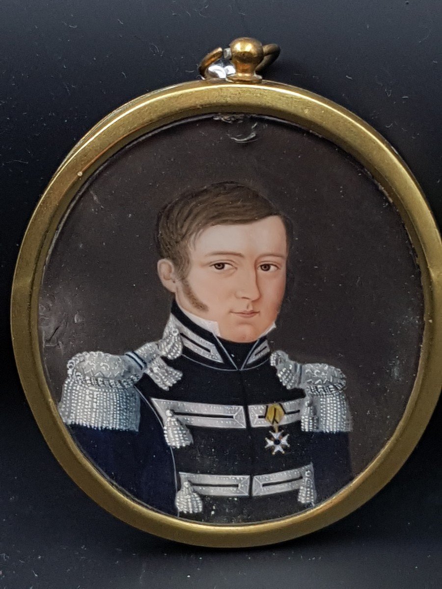 Miniature d'Un Officier De La Garde Du Duché De Wurtemberg Premier Empire Médaille Du Mérite