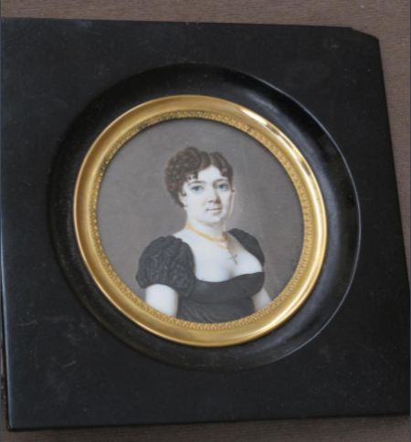 Miniature Portrait de Jeune Femme Signée Leissier