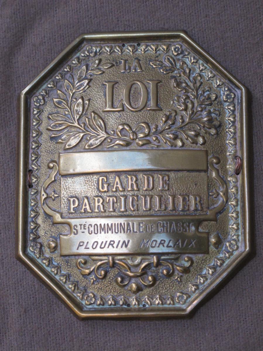 Plaque De Garde Chasse Commune De Morlaix Plourin