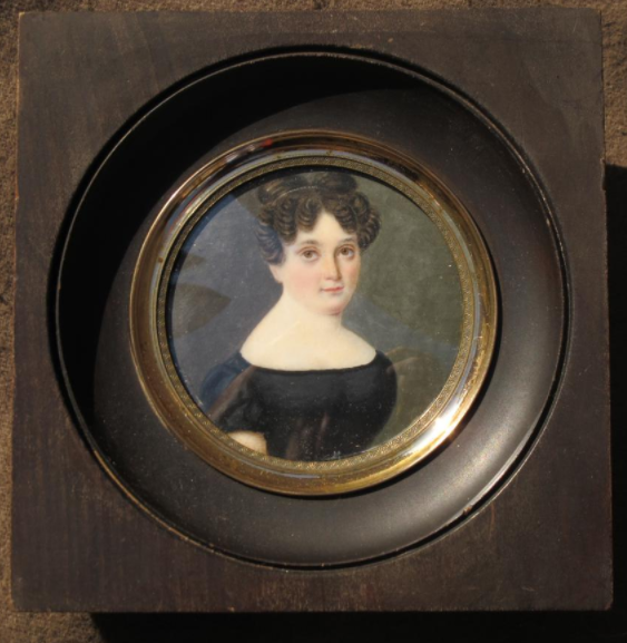 Miniature représentant Marie Brassier De Latour d'Auvergne époque XIX e siècle