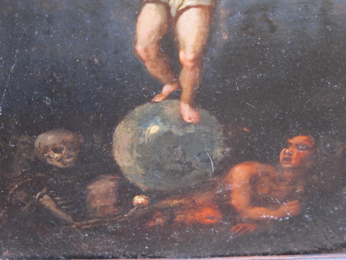 Peinture Sur Cuivre Le Christ Sauveur époque XVII ème Siècle