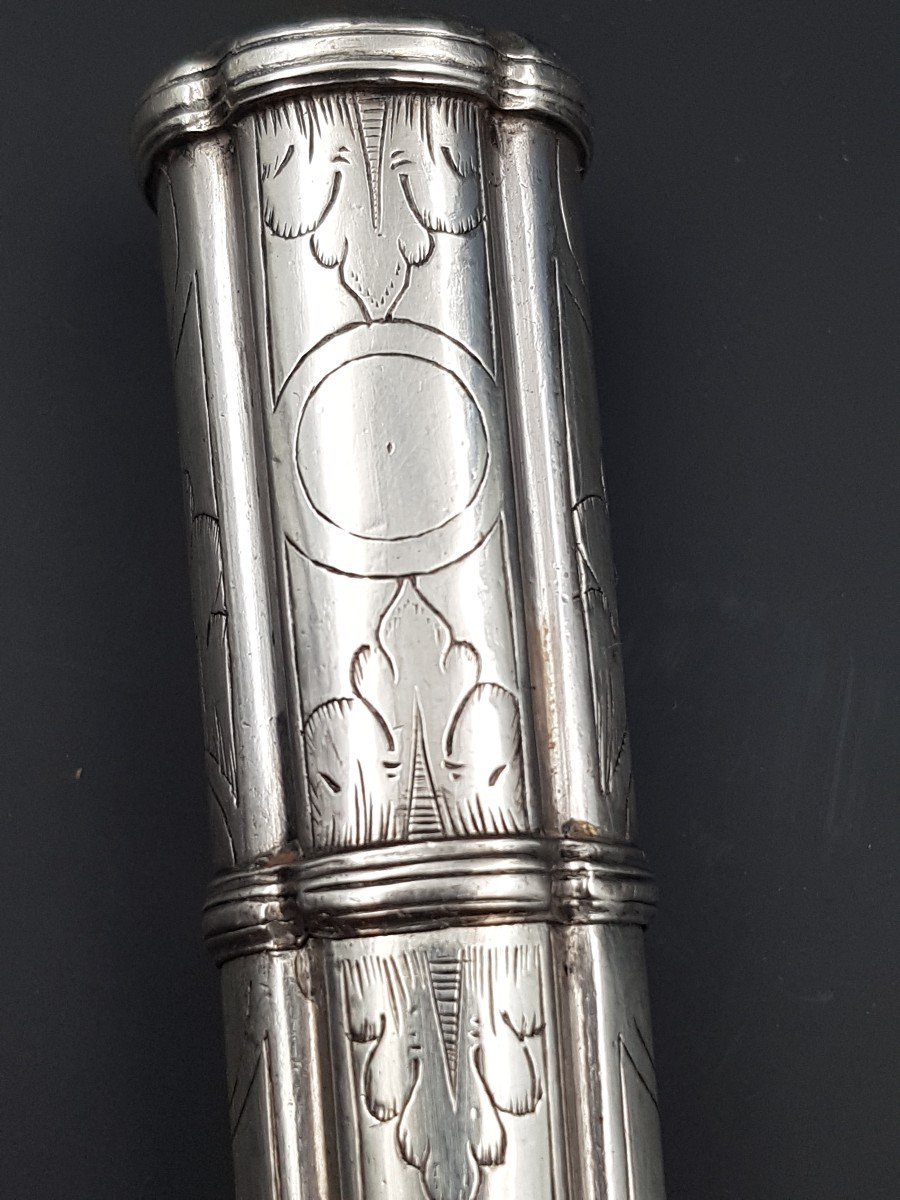 3 Cachet Porte Cire En Argent Aux Armes Bleynie De Galaup , Poinçon De Bayonne XVIII E Siècle