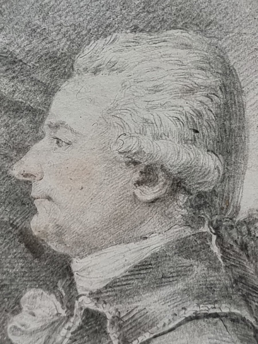 Paire De Dessin Père Et Son Fils Ou Fille époque XVIII E Siècle Louis XVI