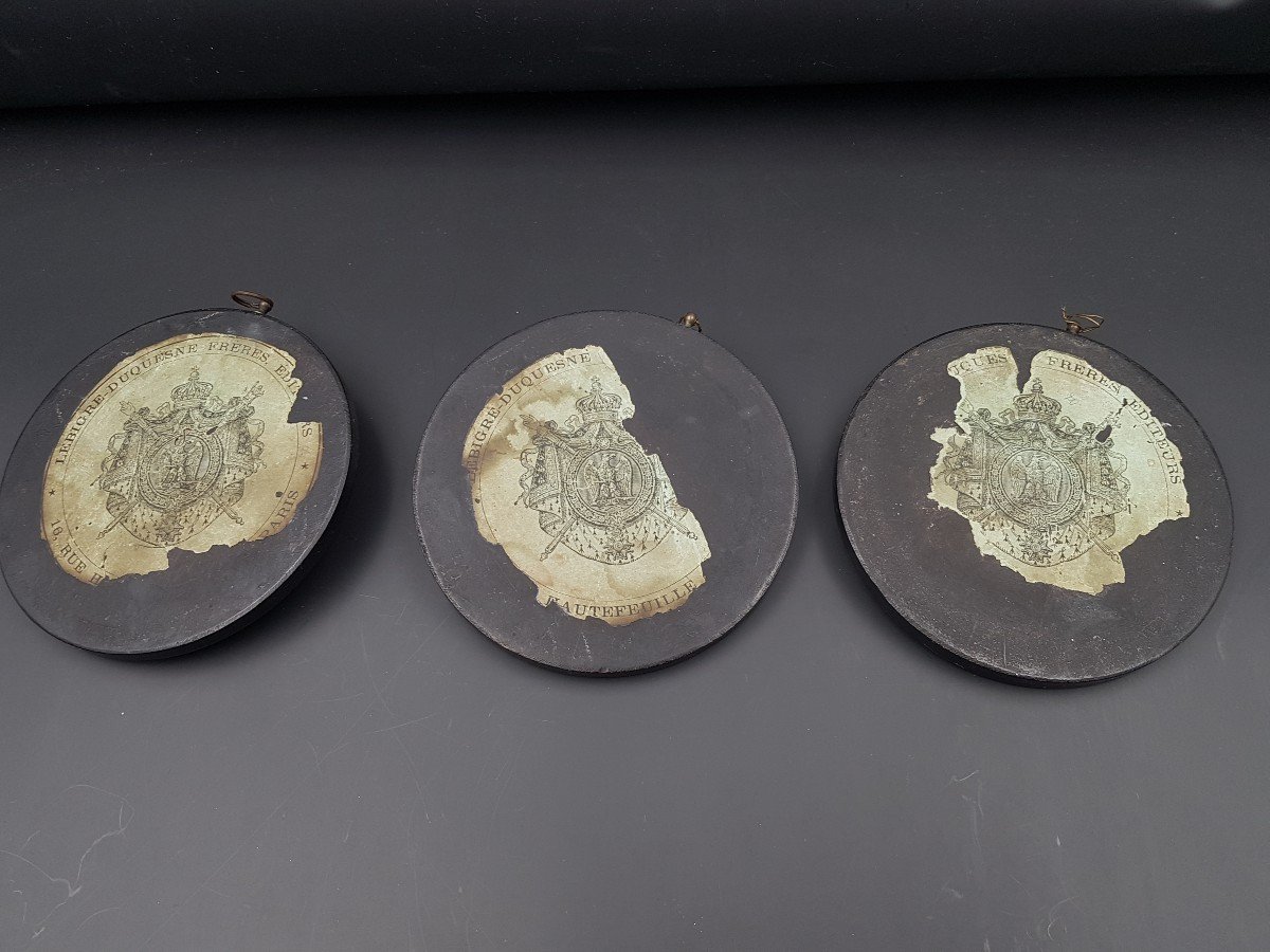 Trois Médaillons Famille Impériale Napoléon III, Prince Impérial, Eugénie