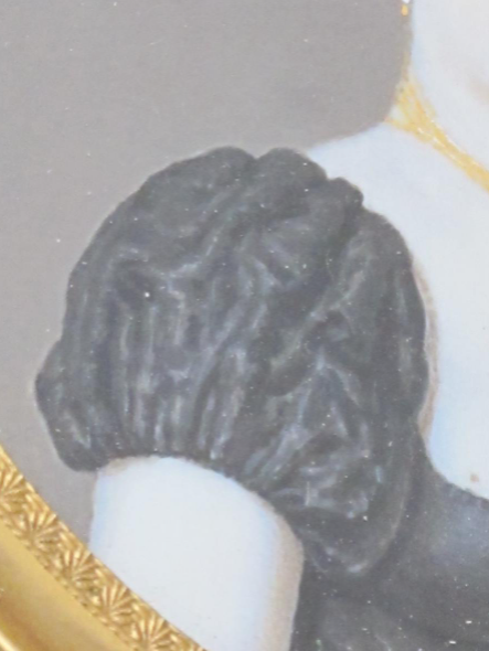 Miniature Portrait de Jeune Femme Signée Leissier