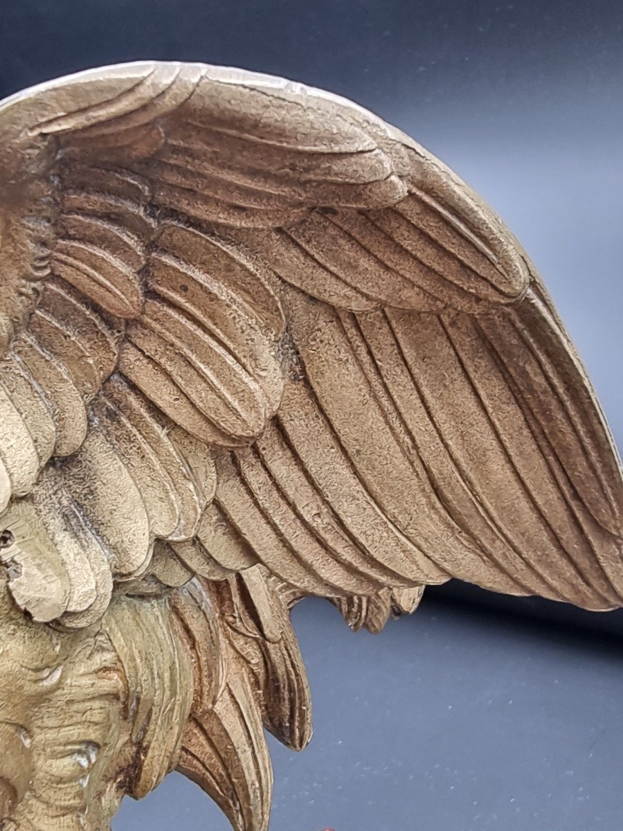 Coq En Bronze Doré époque XIX E Siècle Socle En Marbre Rouge Griotte Emblème De La France
