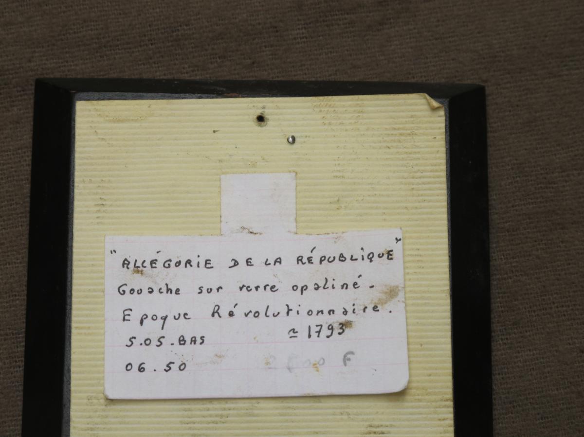 Miniature Sur Verre Opalin révolutionnaire Allégorie De La République