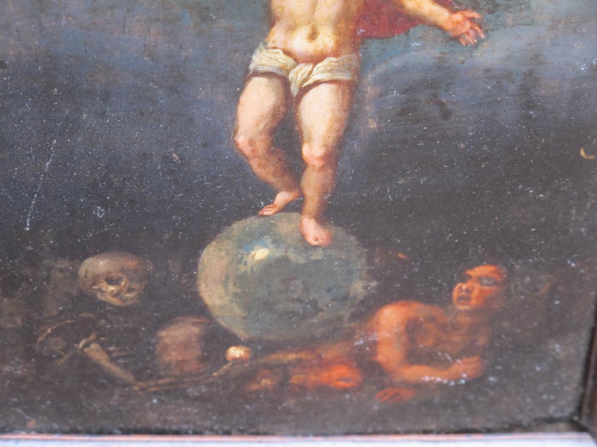 Peinture Sur Cuivre Le Christ Sauveur époque XVII ème Siècle