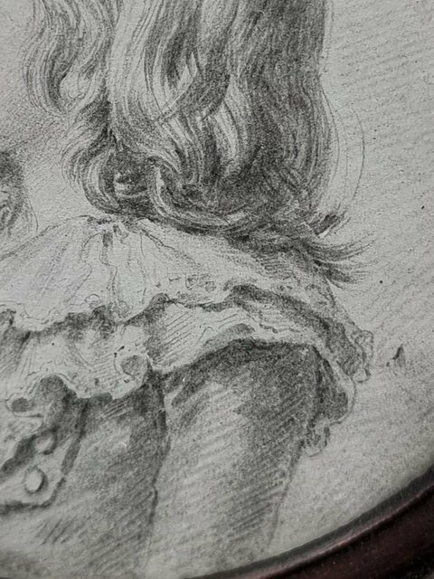 Paire De Dessin Père Et Son Fils Ou Fille époque XVIII E Siècle Louis XVI