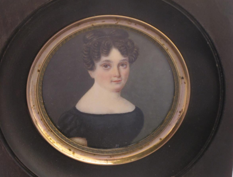 Miniature représentant Marie Brassier De Latour d'Auvergne époque XIX e siècle