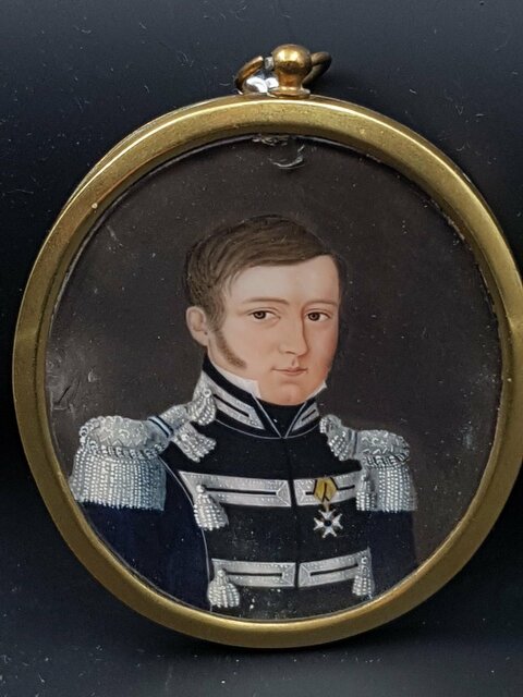Miniature d'Un Officier De La Garde Du Duché De Wurtemberg Premier Empire Médaille Du Mérite