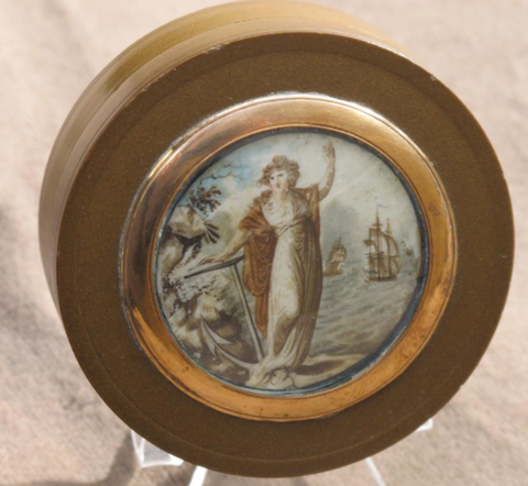 Boite Ornée d Une Miniature Allégorie De La Marine