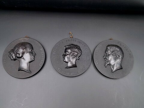 Trois Médaillons Famille Impériale Napoléon III, Prince Impérial, Eugénie