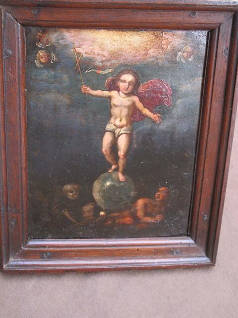 Peinture Sur Cuivre Le Christ Sauveur époque XVII ème Siècle