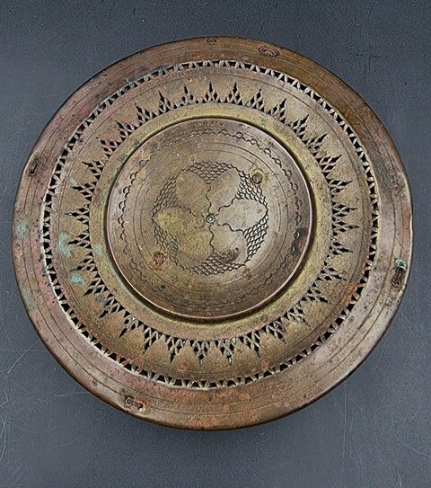Rare Lanterne De Voyage En Laiton Et Toile En Accordéon époque XIX e siècle