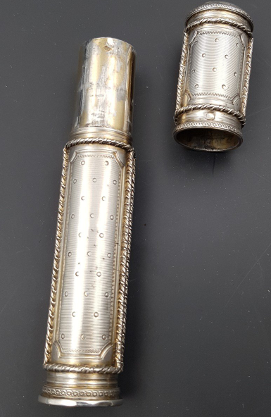 étui Porte Cire En Argent Armoiries De La Famille Le Camus