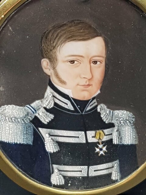 Miniature d'Un Officier De La Garde Du Duché De Wurtemberg Premier Empire Médaille Du Mérite