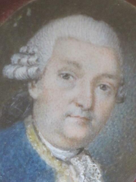 miniature Portrait d'homme d'époque XVIII ème siècle
