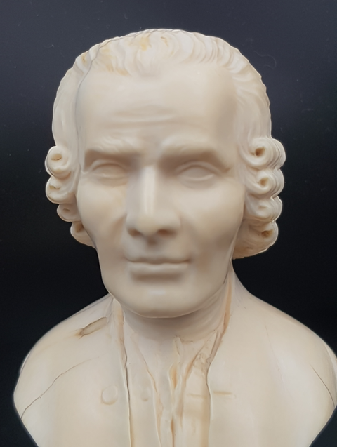 Buste De Jean Jacques Rousseau Très Finement Sculpté époque Début XIX E Siècle