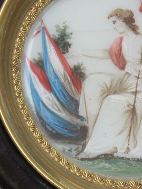 Miniature Sur Verre Opalin révolutionnaire Allégorie De La République