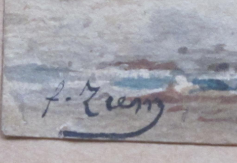 Aquarelle De Félix Ziem l'église Notre Dame De Dijon