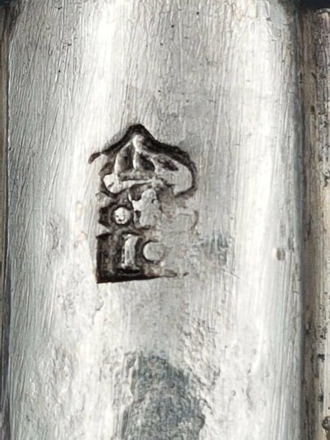 Cachet Porte Cire En Argent Aux Armes Bleynie De Galaup , Poinçon De Bayonne XVIII E Siècle