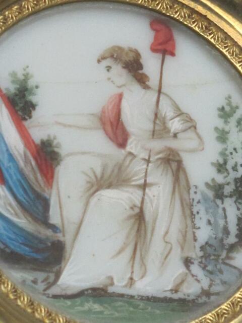 Miniature Sur Verre Opalin révolutionnaire Allégorie De La République