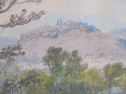 Aquarelle Vue Prise Du Palais De Pau