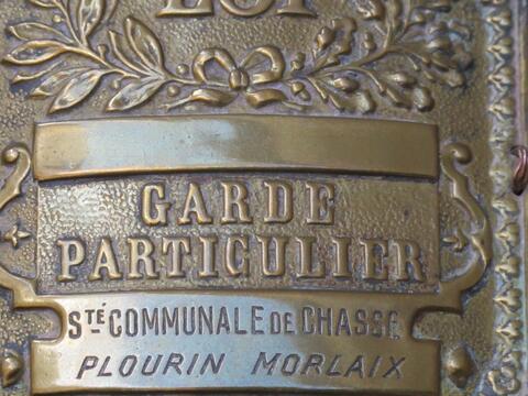 Plaque De Garde Chasse Commune De Morlaix Plourin