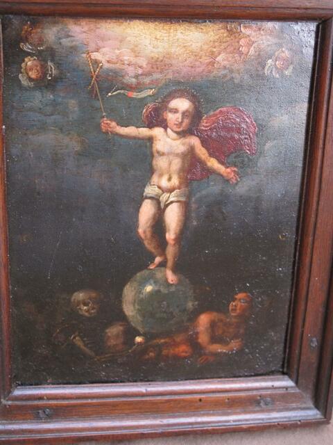 Peinture Sur Cuivre Le Christ Sauveur époque XVII ème Siècle